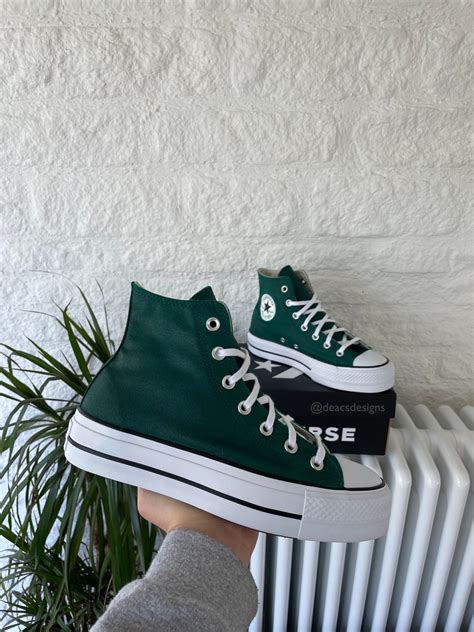 green converse sneakers|forest green platform converse.